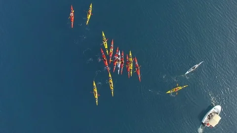 Seakayaking Aerial View	 스톡 동영상 80069260