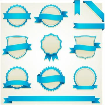 Seal and Banner Web Elements イラスト素材