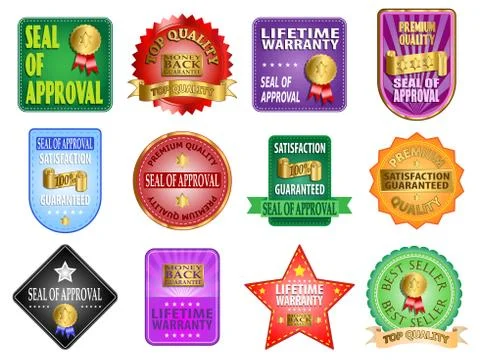 Seal of approval labels Stock Illustration