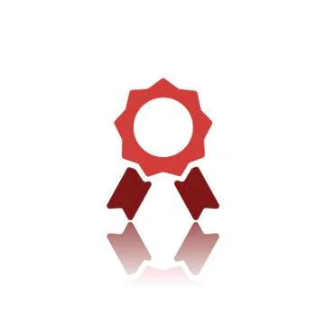 Seal of authenticity with reflection on white background Stock Illustration