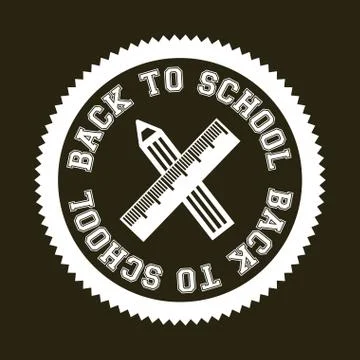 Seal back to school over brown background vector illustration 스톡 일러스트