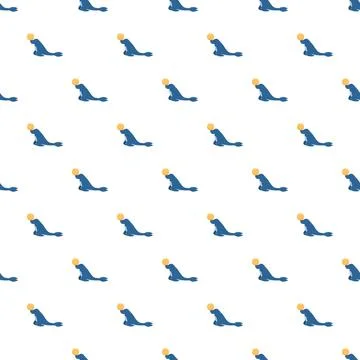 Seal balancing ball seamless pattern surface design Stock Illustration