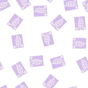 Seal on box with votes glyph vector seamless pattern Stock Illustration