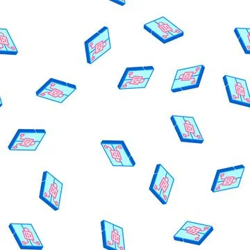 Seal on box with votes isometric icon seamless pattern Stock Illustration