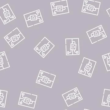 Seal on box with votes line vector seamless pattern Stock Illustration