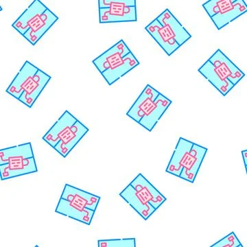 Seal on box with votes vector seamless pattern Stock Illustration