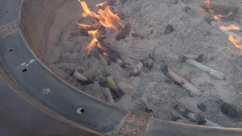 Seal of the Buddhist cross on the batch of incense. Incense burner Stock Footage 124979861
