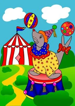 Seal the circus Illustrazione stock
