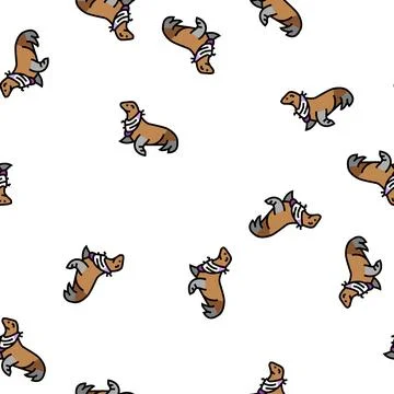 Seal with package vector seamless pattern Stock Illustration