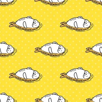 Seal Seamless Pattern walrus sea lion swim vector iceberg wallpaper background Illustrazione stock