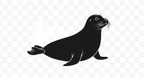 Seal silhouette icon vector design showing mammal in simple flat black styl.. Stock Illustration