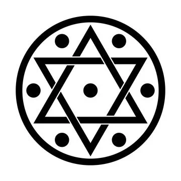 Seal of Solomon, the signet ring attributed to King Solomon Stock-Illustration