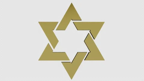 Seal of solomon star of david animation on transparent background.  4K footage Vidéo 288638988