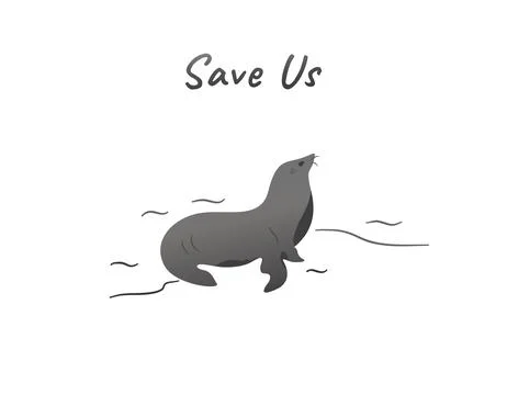 Seal vector for global warming campaign Stock Illustration