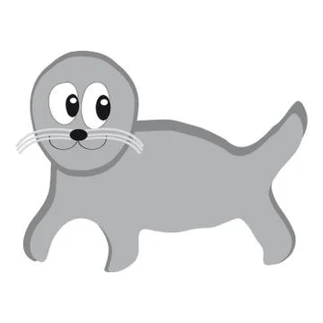 Seal on white background Illustrazione stock