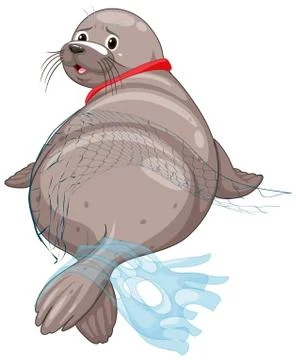 Seal withe plastic bags on white background Illustrazione stock