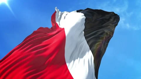 Sealand Principality of Flag Low Angle View Stock Footage 295702689