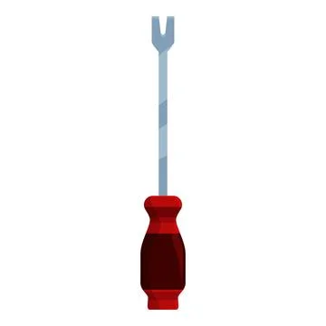 Sealant removal tool with red handle and metal tip for construction and repair Illustration