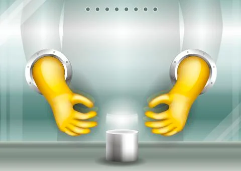 Sealed box with laboratory gloves Stock Illustration