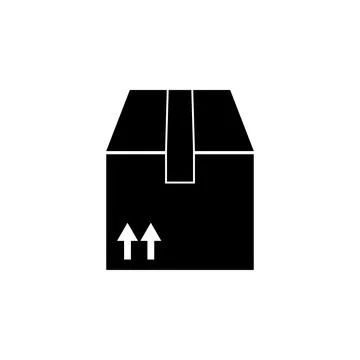 Sealed Cardboard Box Flat Vector Icon 库存插图