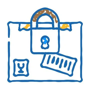 Sealed cargo icon doodle illustration イラスト素材