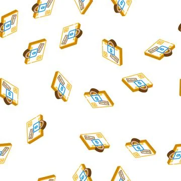 Sealed cargo isometric icon seamless pattern 库存插图