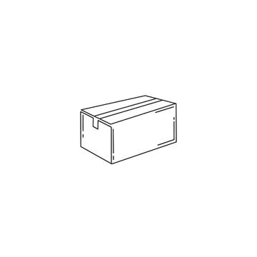 Sealed delivery box outline vector icon for shipping and product packaging Stock Illustration