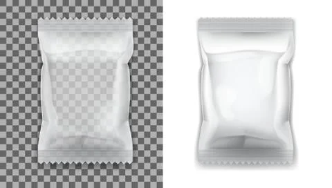 Sealed Empty Plastic Foil Bag With Transparent Shadow Stock Illustration