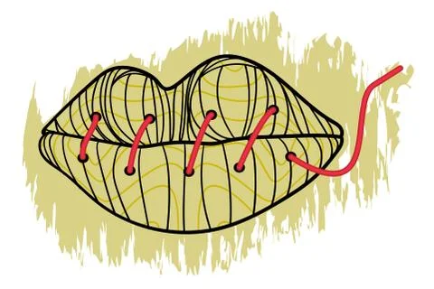 Sealed lips Stock Illustration