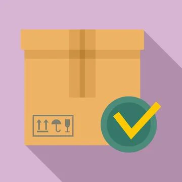 Sealed parcel icon, flat style Illustrazione stock