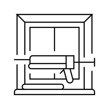 Sealed windows energy conservation line icon vector illustration Ilustración de archivo