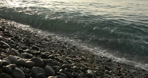 Sealine on the beach during sunset Stock Footage 110841579