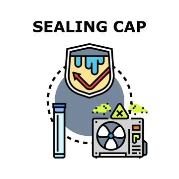 Sealing cap concept for protection and maintenance Stock Illustration