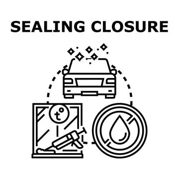 Sealing closure concept for building and vehicle protection Ilustración de archivo