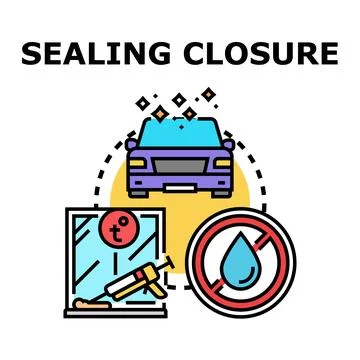 Sealing closure concept for building and vehicle protection Ilustración de archivo
