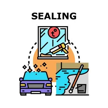 Sealing creating protective barrier for home and car Stock Illustration