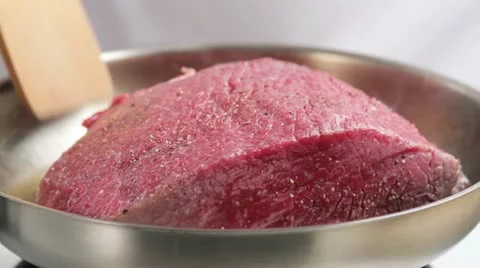 Sealing joint of beef on both sides Stock Footage 24663825