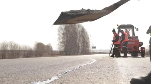 Sealing joint - crack in asphalt Vídeo Stock 56135879