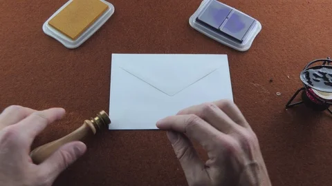 Sealing letter with black wax Stock-Footage 102796853