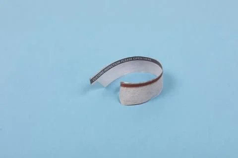 Sealing part of an envelope post saying customs inspection, please open here. Stock Photos
