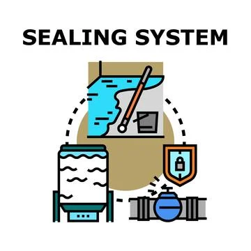 Sealing system concept for waterproofing and protection Stock Illustration