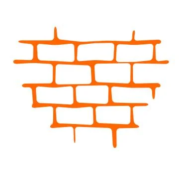 Seam. Brick wall. Vector. Texture. Pattern Orange イラスト素材