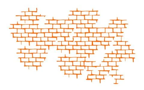 Seam. Brick wall. Vector Texture Pattern Orange. Flat mockup backdrop イラスト素材