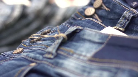 The seam on the jeans - fabric texture Stock Footage 43401653