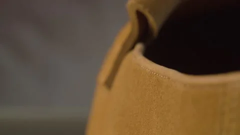 Seam on natural suede boot Stock Footage 140310902