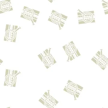Seam quality control sewing glyph vector seamless pattern 库存插图