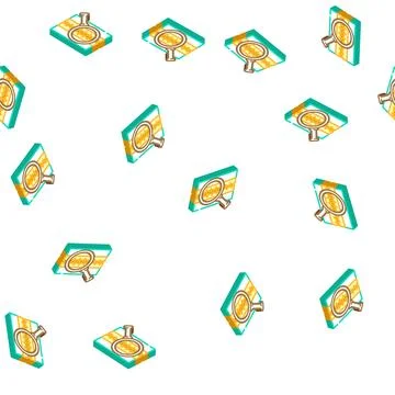 Seam quality control sewing isometric icon seamless pattern Illustrazione stock