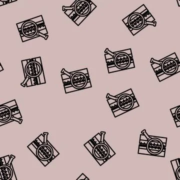 Seam quality control sewing line vector seamless pattern Stock Illustration