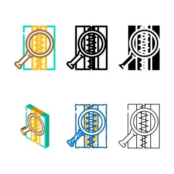 Seam quality control sewing variants color icon vector Stock Illustration