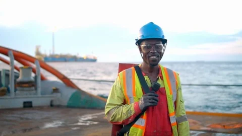 Seaman AB or Bosun on deck of vessel or ship Stock Footage 109182832